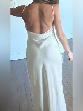 Pearl Strap Satin Dress